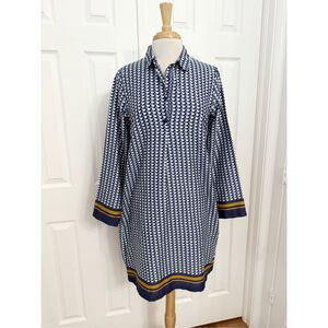 Laurence Tavernier Gabi Blue Collared Cotton Shirt Dress Nightshirt M NWT